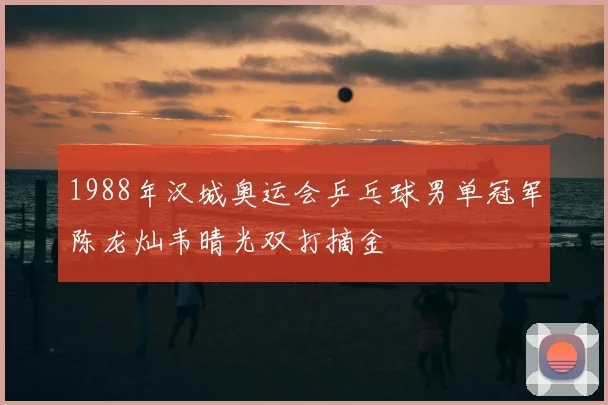 1988年汉城奥运会乒乓球男单冠军陈龙灿韦晴光双打摘金